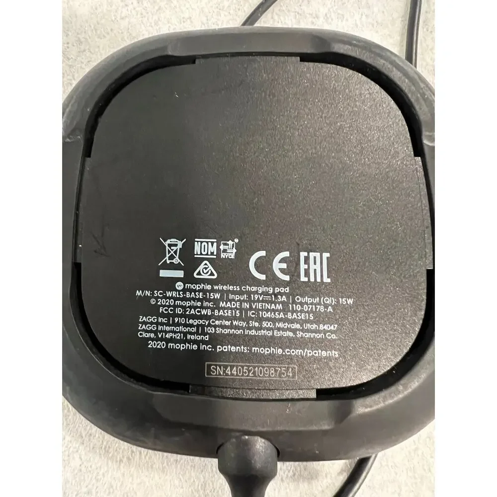 Mophie Charging Square.  5 Ft Cord. (Including plug). Used with Apple products.